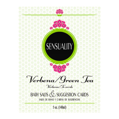 Sensuality Bath Salts & Suggestion Cards - Verbena/Green Tea