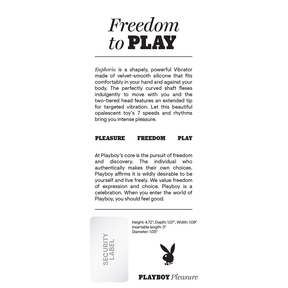 Playboy Euphoria Rechargeable Silicone G-Spot Vibrator Opal - Image 9